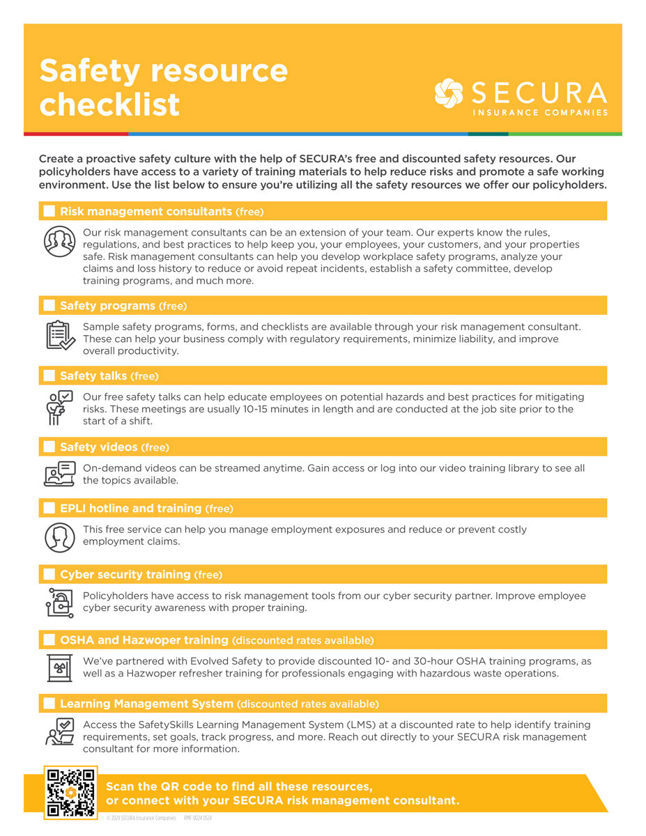 Safety Resource Checklist